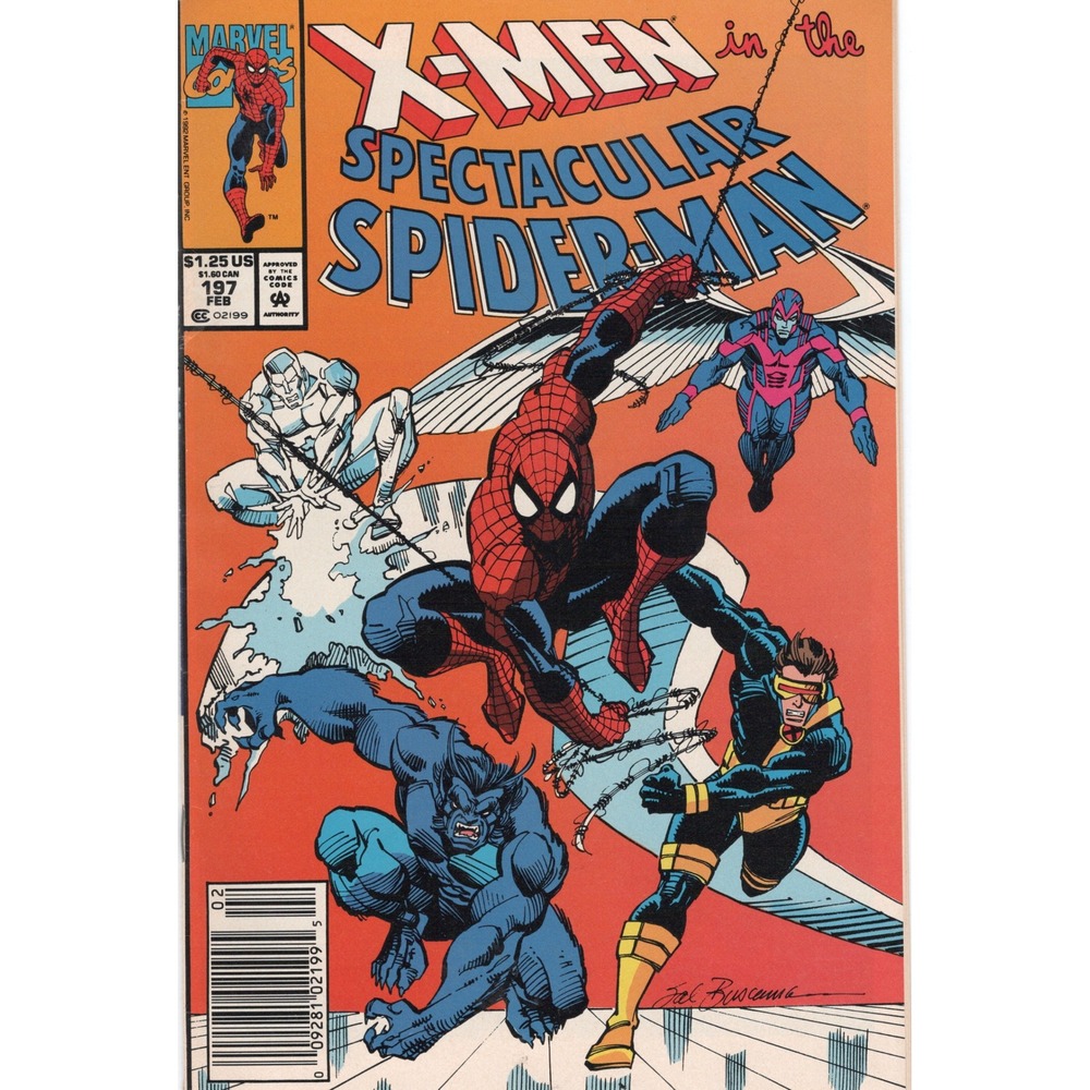 Spectacular Spider-Man 197 Marvel Comics 1992 X-Men Beast Cyclops Sal Buscema VF